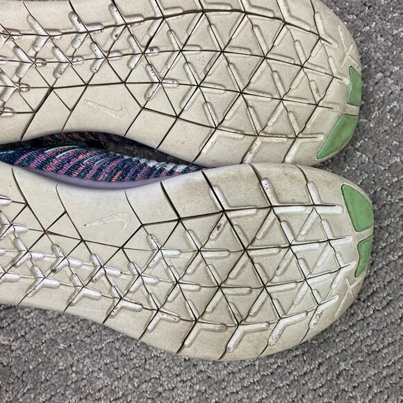 Nike Free RN Flyknit Running Shoes Women's 9 Blue Teal Pink Sneakers 831070 004 - Picture 7 of 15